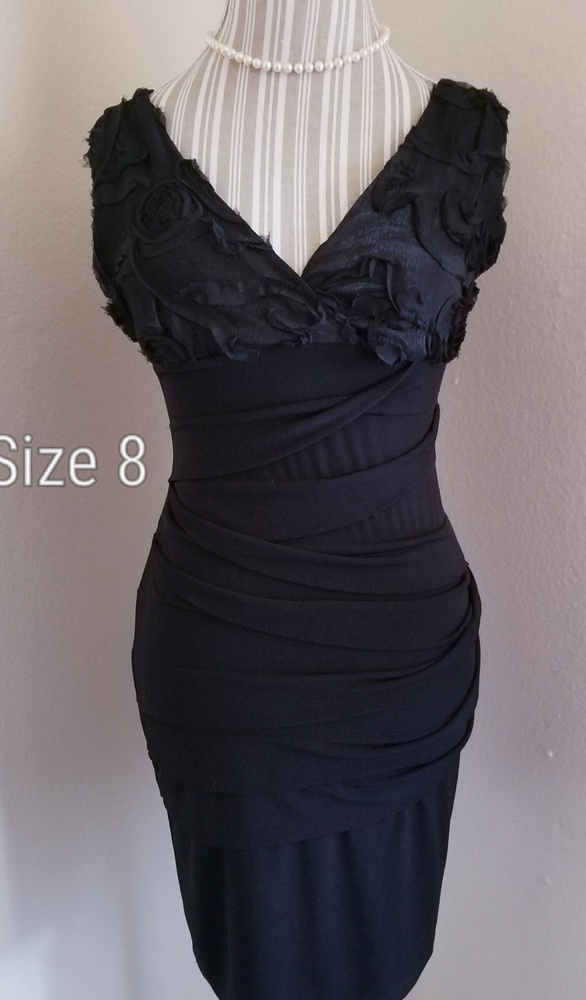 Black V neck dress
